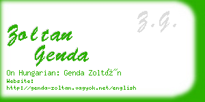 zoltan genda business card